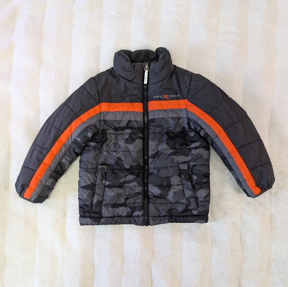 ZeroXposur Boys Black & Gray Camo Puffer Jacket